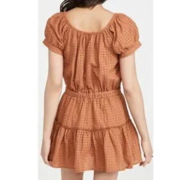 Revolve eberjey Portola Elise Eyelet Dress 100% Cotton Pecan Size Small - Picture 3 of 14